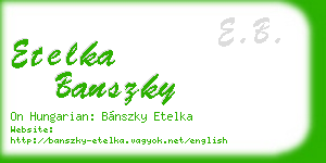 etelka banszky business card