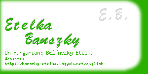 etelka banszky business card